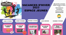 Découvrez le programme des vacances d'hiver de l'Espace Jeunes !