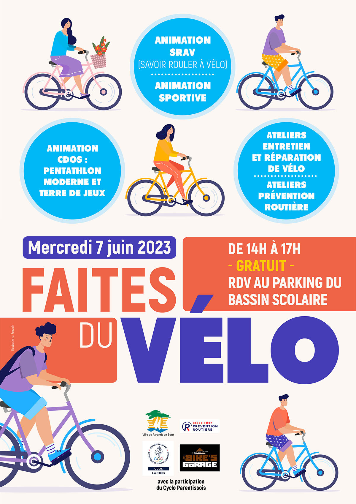 FAITES DU VELO 2023 - AFFICHE - PARENTIS