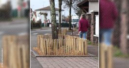 Des ganivelles pour protéger les couvre-sols en centre-ville